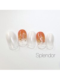 鮮やかオレンジ×グラデーション