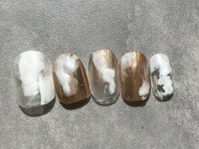 カラネイル 南森町店(calla nail)/ミラー×ホワイト