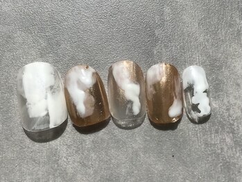 カラネイル 南森町店(calla nail)/ミラー×ホワイト
