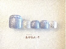 ネイルサロン あかねいろ/夏色フット　グリッターネイル