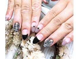 黒ツイードネイル