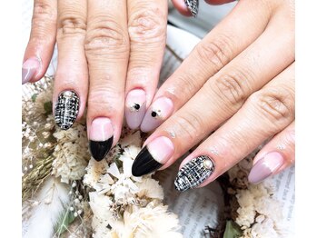 黒ツイードネイル