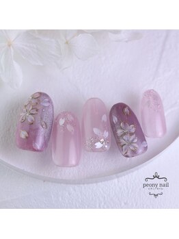 ピオニーネイル(peony nail)/3月新作　夜桜