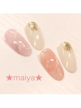 マイヤ 門前仲町本店(maiya)/☆ローズクオーツ風ネイル