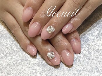 アクイユ 銀座店(ACCUEIL)/上品ビジューネイル