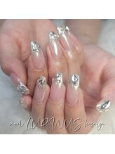 ルピナス ヒサヤ(nail LUPINUS hisaya)/オーロラ×ビジューネイル＊
