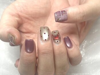 バレンタインネイル