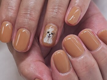 メルシー ネイル(mercii nail)/手描きわんちゃん