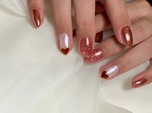 サロンドフォーエイチ(salon de 4H)/爪先ハート☆ラメネイル