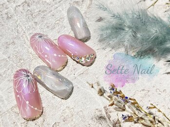 セッテネイル(Sette Nail)/ラインアートのフラワーネイル