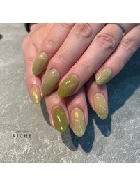 秋色ミラーフラワーネイル