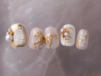 アイネイルズ 横浜WEST店(I-nails)/お正月午年迎春干支ネイル