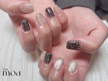 チェック　ブラック　マグネット