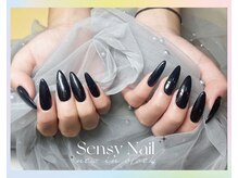 センシー ネイル スタジオ(Sensy Nail Studio)/BLACK スカルプ長さ出しネイル