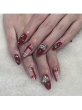 エムスラッシュ 横浜元町店(M.SLASH)/クリスマスチェックネイル