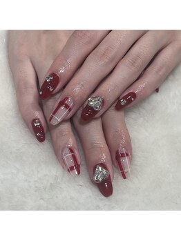 クリスマスチェックネイル