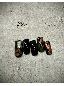 モツヲネイル(motsu.O! NAIL)/バイカラークラッシュデザイン