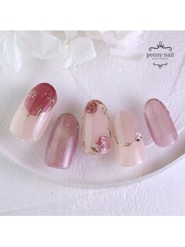 ピオニーネイル(peony nail)/3月新作　ローズジュエリー