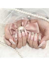 ラメグラデ☆蝶々ネイル