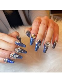 ブルーマグネットネイル