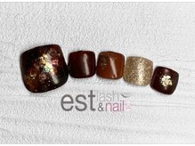 エストラッシュアンドネイル 銀座店(est lash&nail)/フットブラウンべっ甲ネイル