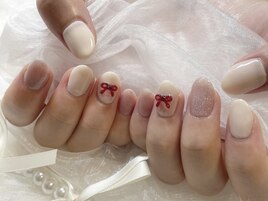 シンプルリボンネイル