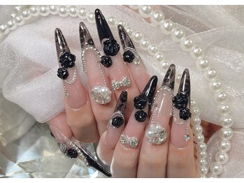 リノ(Lino)の写真/ロングネイル好きに★19:00以降OK★【ジェルチップフリーアート¥12900～/スカルプフリーアート¥13500～】