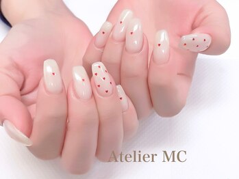 アトリエ エムシー 新富町(Atelier MC)/ハートネイル+追加アート