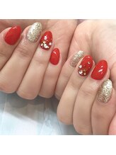 ココネイル 六十谷店(coco Nail)/めでたい赤！ネイルです☆