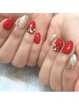 ココネイル 六十谷店(coco Nail)/めでたい赤！ネイルです☆