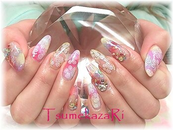 ツメカザリ(TsumekazaRi)/マルチグラデ＆クリア★フラワー