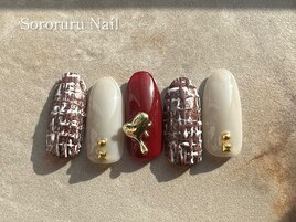 ツイード×ハートネイル