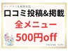 【口コミ投稿＆掲載で利用可】 全メニュー500円OFF！