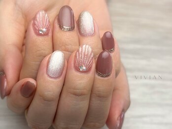 ヴィヴィアン ネイル(Vivian nail)/ピンク大人シェル