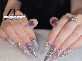 ゼン ネイル デザイン 池袋(ZEN NAIL DESIGN)/長さだしやり放題×つけ放題