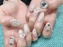 ネイルマフィア 渋谷(NAIL MAFIA)/ホワイトクリアパーツネイル