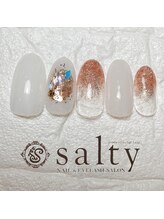 ネイルアンドアイラッシュサロン ソルティ 寺田町(salty)/ニュアンスネイル
