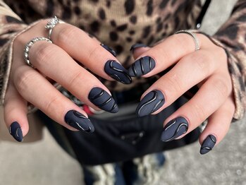 サクノネイル(SAKUNONAIL)/マットブラックネイル