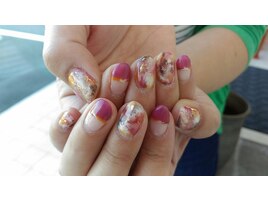 秋タイダイネイル