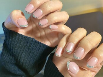 ネイルキュート アンド クールラッシュ 亀有店(nailcute & CoolLash)/ガラスフレンチ