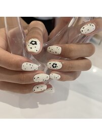 ivory dalmatian × flower