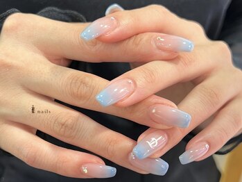 アイネイルズ 四条河原町店(I-nails)/うる艶ブルーグラデ￥6500~11500