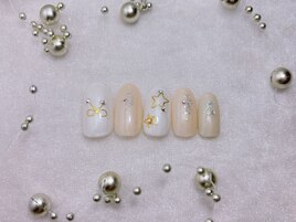 リボン／ほし／キラキラネイル