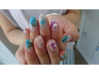 ネイルアンドアイ ミント(nail&eye mint)/大理石風ネイル