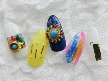 ネイリシャス(NAILICIOUS)/ヴィヴィット＋塗りかけネイル