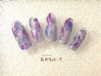 紫陽花カラー　梅雨ネイル　水滴