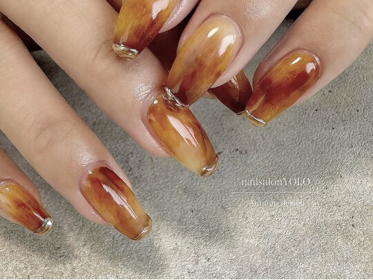 2025年冬】ニュアンス オレンジのネイルデザイン集｜人気順  