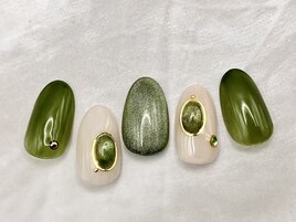 【定額】アクセサリーネイル 翠