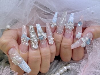 アリーズ(Allies)/ツイード 水色 冬ネイル 推し