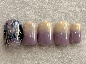 カラネイル 南森町店(calla nail)/パープル ニュアンスアート